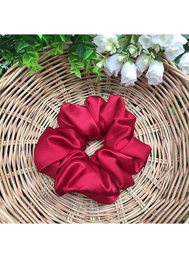 AGASTI Silk Satin Hair Ties Scrunchies, Hair Elastic,Hair band Large Pack of 3 (combo5) - Image 4