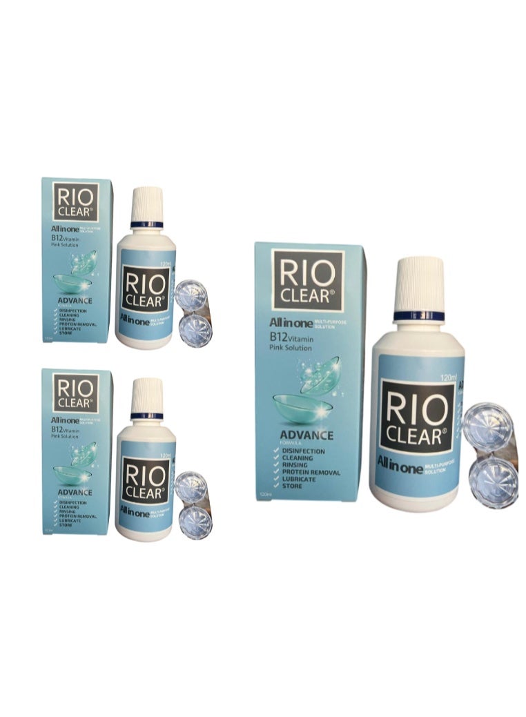 All In One Multi Purpose Solution With B12 Vitamin Advanced Formula For Contact Lences 120 ml 3 pcs