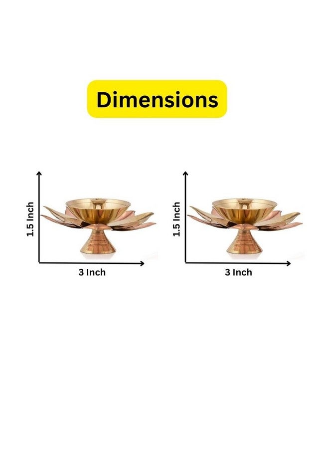 Collectible India Set of 8 Brass Diya for Puja Oil Lamp Lotus Shape - Deepak for Pooja Diwali Decoration Items - Diwali Gift - Return Gift - Image 4