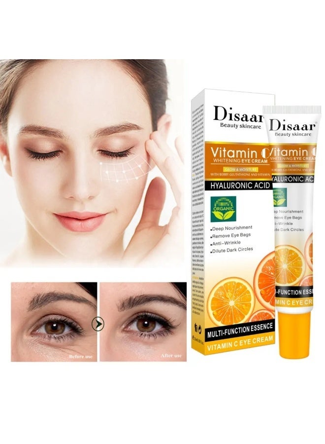 Disaar Vitamin С Whitening Eye Cream Anti Wrinkle Dark Circles Hyaluronic Acid Anti Ageing Whitening Cream Eye Bags Removal Deep Nourishment Whitening Eye Cream Multi Function Essence 25ml - Image 3