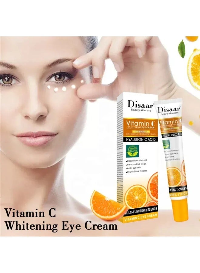 Disaar Vitamin С Whitening Eye Cream Anti Wrinkle Dark Circles Hyaluronic Acid Anti Ageing Whitening Cream Eye Bags Removal Deep Nourishment Whitening Eye Cream Multi Function Essence 25ml - Image 2