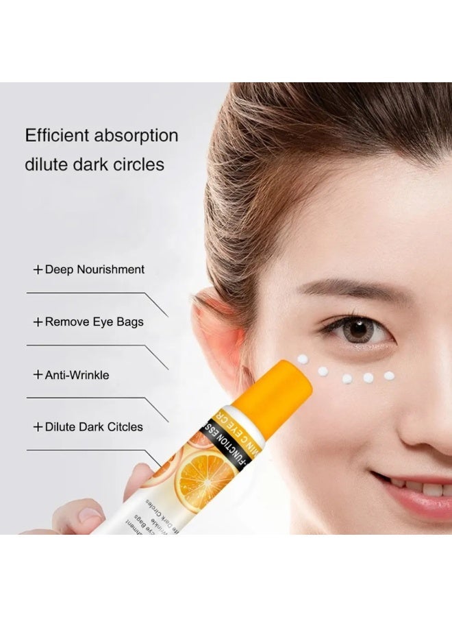 Disaar Vitamin С Whitening Eye Cream Anti Wrinkle Dark Circles Hyaluronic Acid Anti Ageing Whitening Cream Eye Bags Removal Deep Nourishment Whitening Eye Cream Multi Function Essence 25ml - Image 4