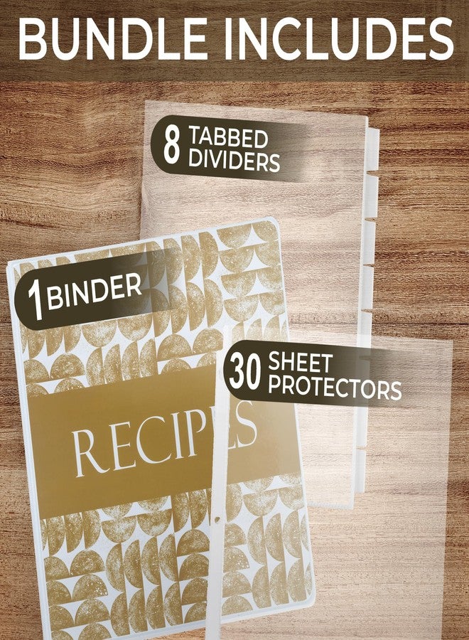 Samsill Recipe Binder Full Page 8.5 x 11 Kit, 1 Inch D-Ring, Textile Design - Image 3
