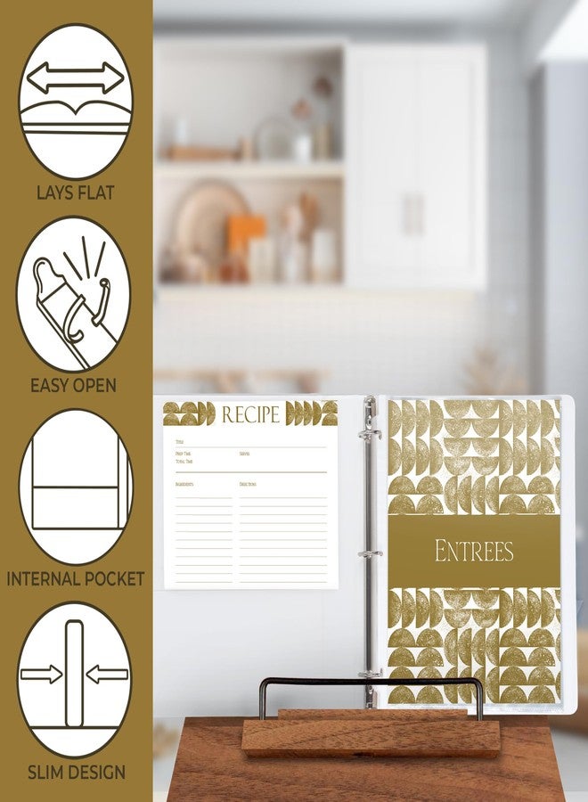 Samsill Recipe Binder Full Page 8.5 x 11 Kit, 1 Inch D-Ring, Textile Design - Image 4