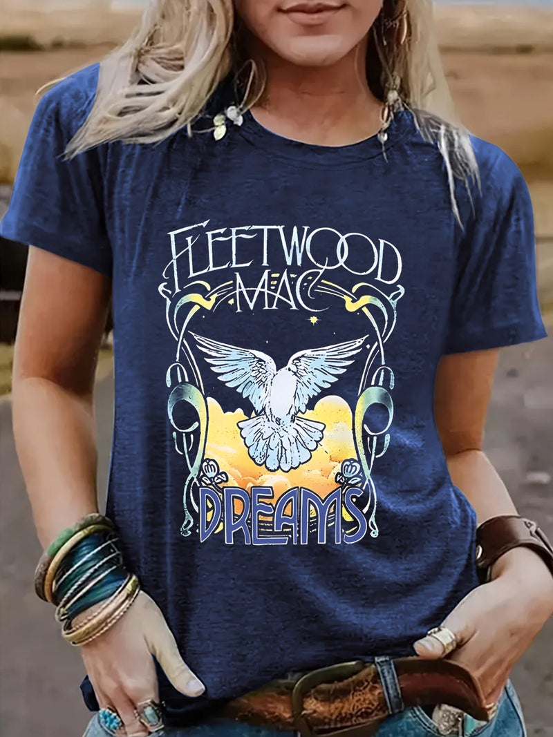Summer Women'S Pigeon Pattern Round Neck Short Sleeve Leisure Fashion Explosion T-Shirt E-Commerce - Image 4