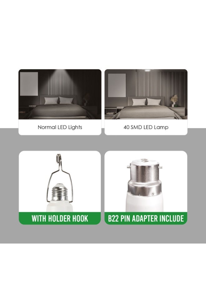 Sanford Rechargeable LED Emergency Bulb, 500 Lumens, AC/DC Working, 1000mAh Battery, B22 Adaptor Included - Image 3