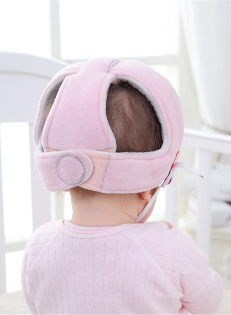 Loquat Baby Toddler Cap Helmet Head Protection Fashion Flannelette Size Adjustable Pink 58cm  - Image 3