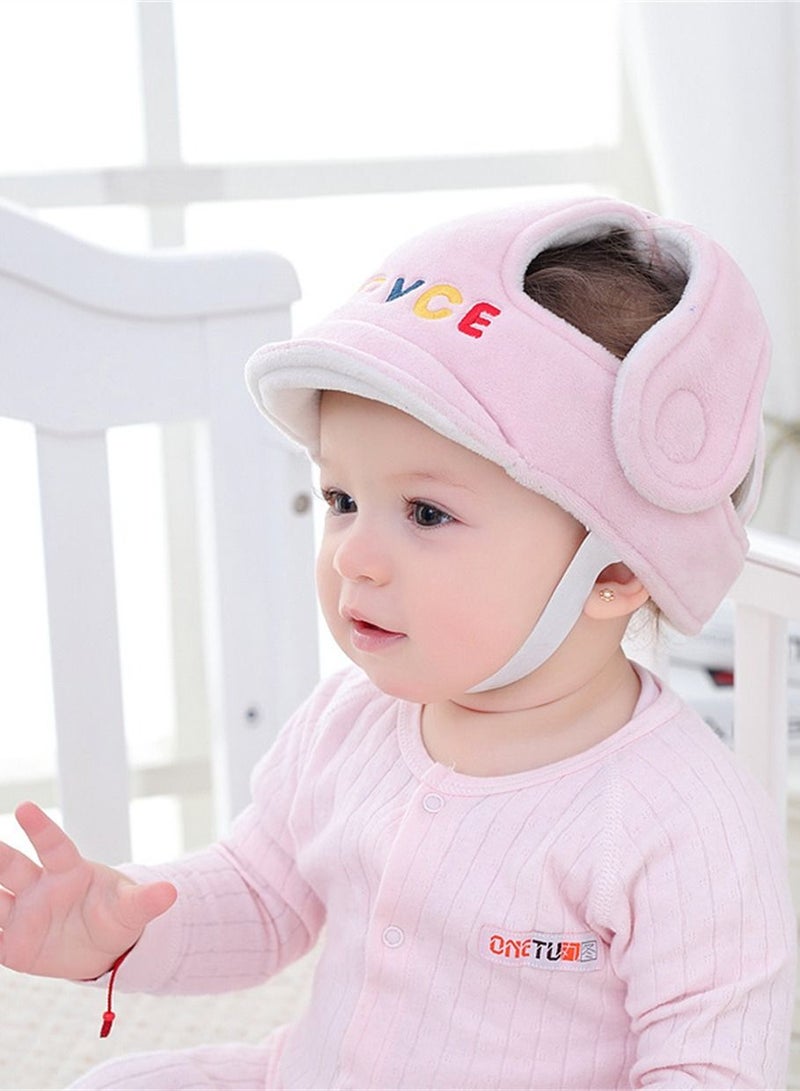 Loquat Baby Toddler Cap Helmet Head Protection Fashion Flannelette Size Adjustable Pink 58cm  - Image 2