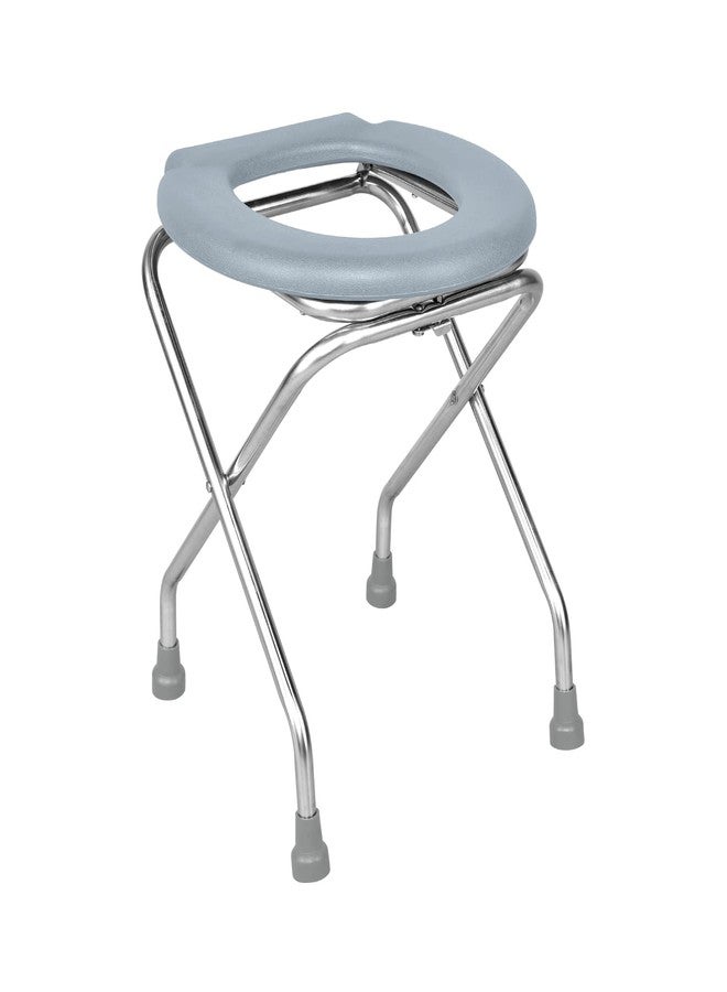NEOSAFE Premium Folding Stainless Steel Shower Bathing Room Mobile Commode Stool Indian Toilet Seat For Elderly Disabled man And Pregant Women Support Safe Chair Anti Slip - Image 1