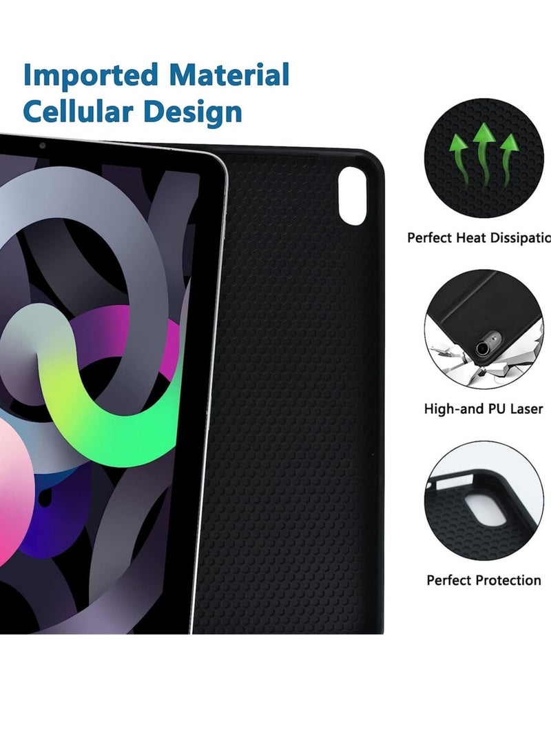 حافظة لوحة مفاتيح ذكية لجهاز iPad Air الجيل الخامس 10.9 2022، لوحة مفاتيح لاسلكية قابلة للفصل مع حامل قلم، حافظة لوحة مفاتيح لجهاز iPad Air الجيل الخامس 2022/الجيل الرابع 2020 10.9 بوصة - Image 3