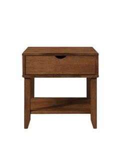 DANUBE HOME Derby 1 Drawer Solidwood Night Stand| Multifunctional Bedside Table Space Saving Nightstand Side Table Modern Design Furniture For Bedroom L45Xw40Xh47Cm -Brown  - Image 4
