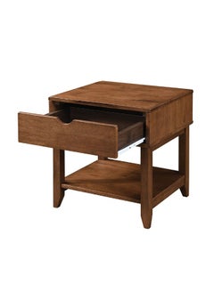 DANUBE HOME Derby 1 Drawer Solidwood Night Stand| Multifunctional Bedside Table Space Saving Nightstand Side Table Modern Design Furniture For Bedroom L45Xw40Xh47Cm -Brown  - Image 2