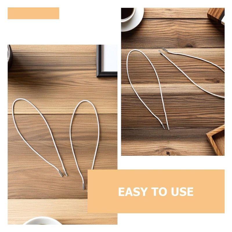 الحبل المرن الأبيض 1.5 مم × 32 سم 100 قطعة لأربطة الأقنعة، الحرف اليدوية DIY، إصلاح القبعات - Image 4