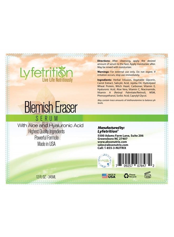 Lyfetrition Blemish Eraser Serum by Lyfetrition, reduce wrinkles on the face, and lighten dark spots and Marks, pure hyaluronic acid serum with moisturizer, Aloe and vitamin c infused serum, (12 fl oz) - Image 2