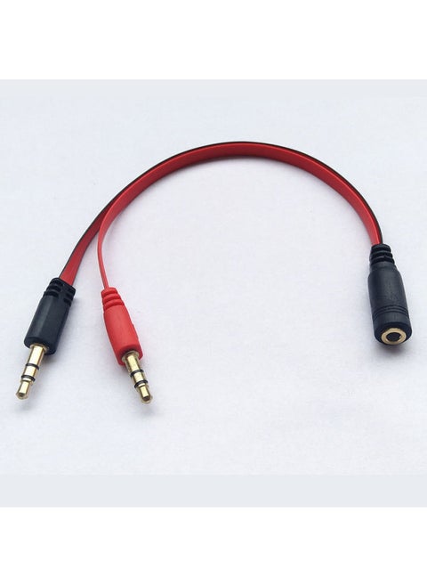 Mobile Phone Headset With Microphone Two-in-one Adapter Desktop Computer Headset Audio Cable Two-in-one Microphone Adapter-Color:Noodle Line