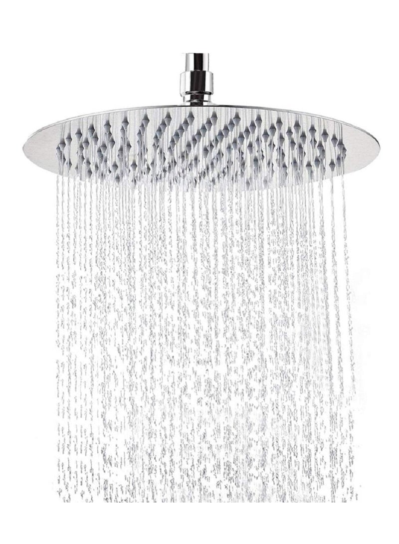30cm Chrome Concealed Shower Head - Rainfall Shower Head, Large High Flow Stainless Steel Bathroom Shower, Ultra Slim Design Rainfall Shower Head Body Cover, Ceiling or Wall Mount Chrome  - Image 1