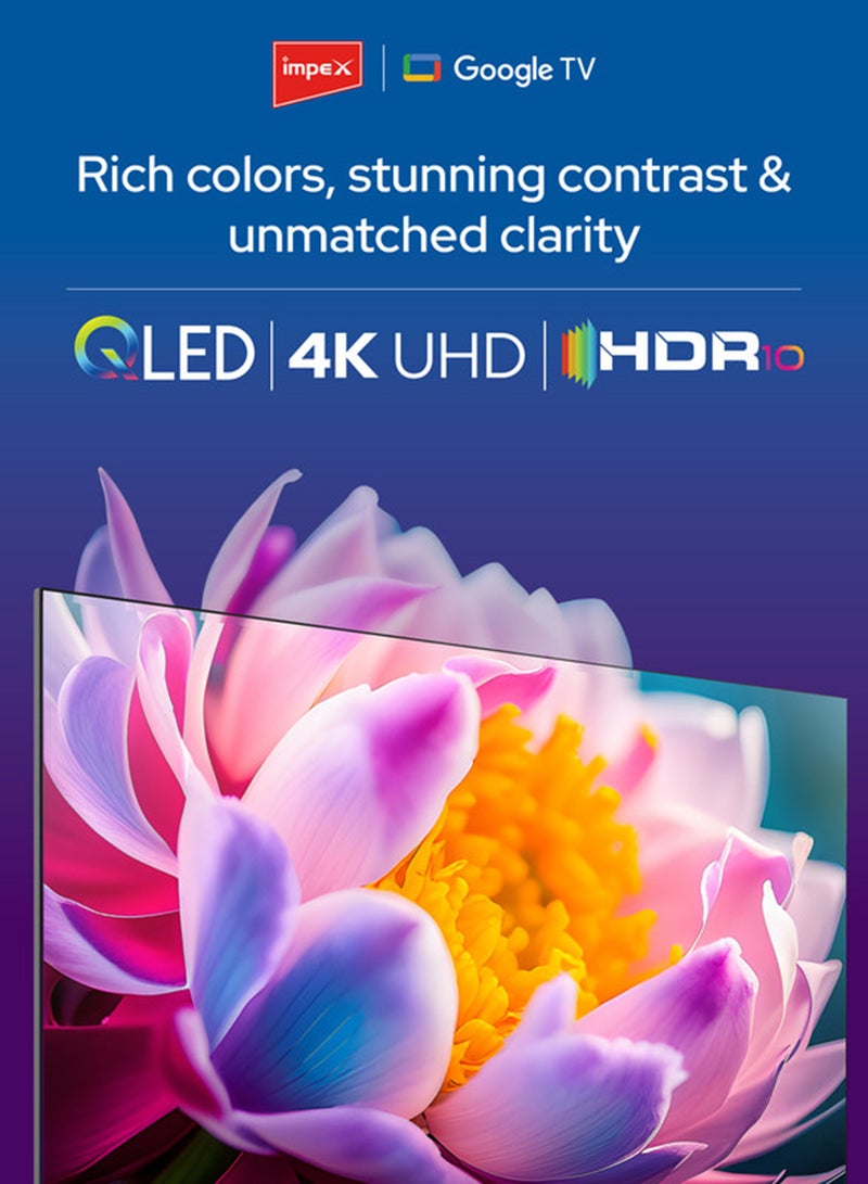 Impex 55 Inch QLED Smart TV 4K Ultra HD, Google TV with Voice Remote & Google Assistant, 120Hz DLG, Dolby Vision And Atmos, 2GB RAM+16GB ROM, ALLM, 2 HDMI ARC/eARC, DVB T2 S2, Wall Mount Included, Gaming Ready, Bluetooth, WiFi, Optical - 2 Year Warranty, evoQ 55S4QLC2R120 Black evoQ 55S4QLC2R120 Black - Image 4