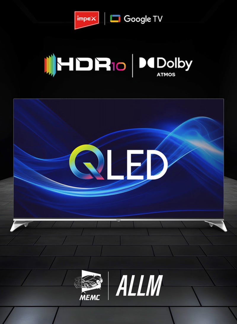 Impex 55 Inch QLED Smart TV 4K Ultra HD, Google TV with Voice Remote & Google Assistant, 120Hz DLG, Dolby Vision And Atmos, 2GB RAM+16GB ROM, ALLM, 2 HDMI ARC/eARC, DVB T2 S2, Wall Mount Included, Gaming Ready, Bluetooth, WiFi, Optical - 2 Year Warranty, evoQ 55S4QLC2R120 Black evoQ 55S4QLC2R120 Black - Image 3