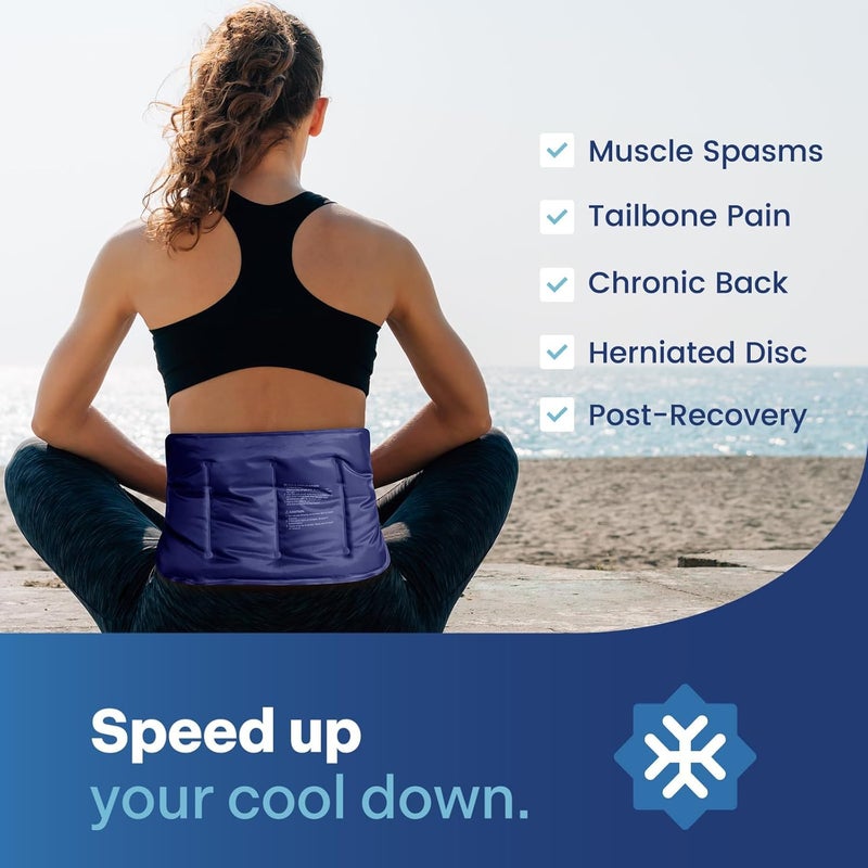 KASTWAVE Ice Pack for Injuries Reusable Gel for Lower Back Pain Relief, Cold Packs for Back Shoulder, Hip, Wrap Around Entire Knee, Cold Compress Reduce Swelling, Bruises - Image 3