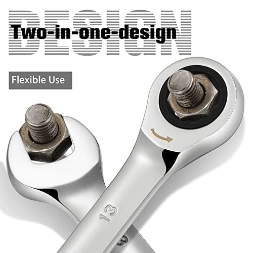 SORAKO Ratcheting Combination Wrench Industrial Grade Cr-V Steel Gear (A-13mm Metric) - Image 2