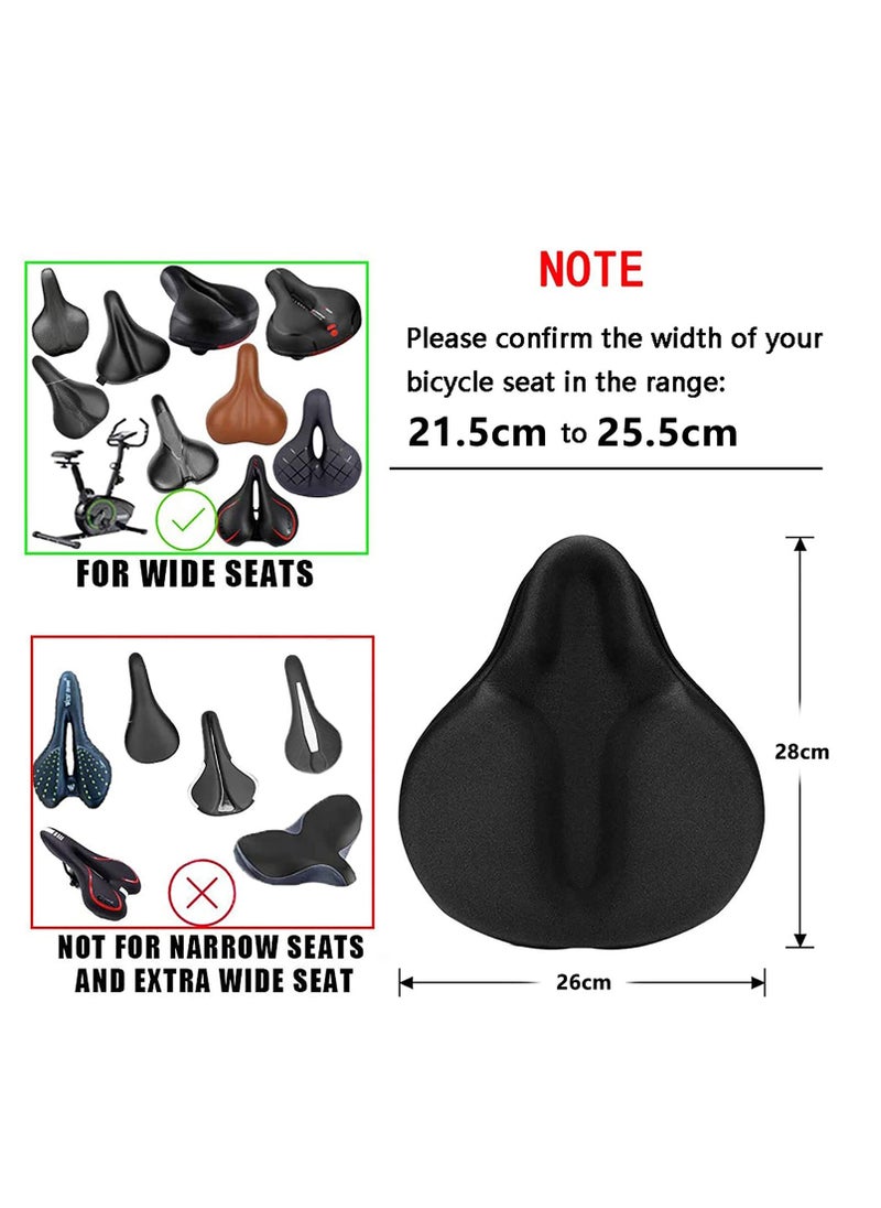 Cuken Exercise Bike Seat Cushion Cover, Bicycle Saddle Cover with Wide Foam and Extra Soft Gel Padded for Women and Men  - Image 2