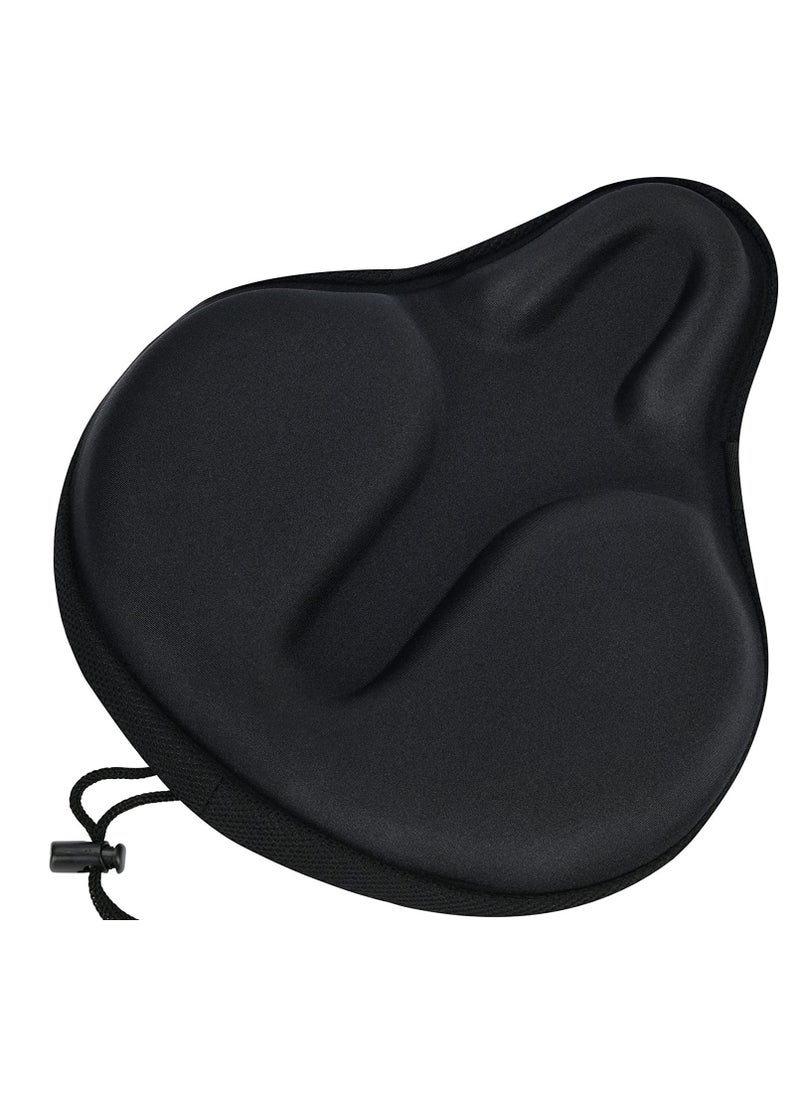 Cuken Exercise Bike Seat Cushion Cover, Bicycle Saddle Cover with Wide Foam and Extra Soft Gel Padded for Women and Men  - Image 1