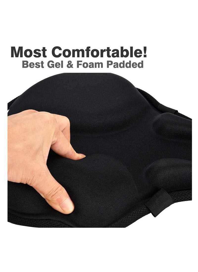 Cuken Exercise Bike Seat Cushion Cover, Bicycle Saddle Cover with Wide Foam and Extra Soft Gel Padded for Women and Men  - Image 3