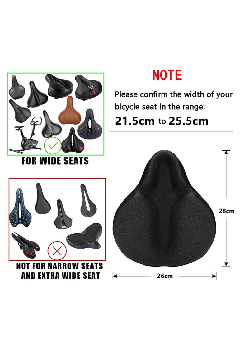 Cuken Exercise Bike Seat Cushion Cover, Bicycle Saddle Cover with Wide Foam and Extra Soft Gel Padded for Women and Men - Image 3