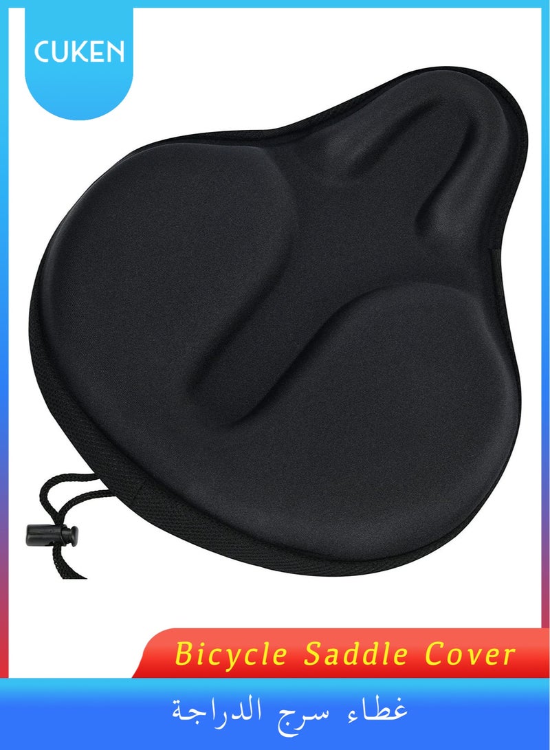 Cuken Exercise Bike Seat Cushion Cover, Bicycle Saddle Cover with Wide Foam and Extra Soft Gel Padded for Women and Men - Image 1