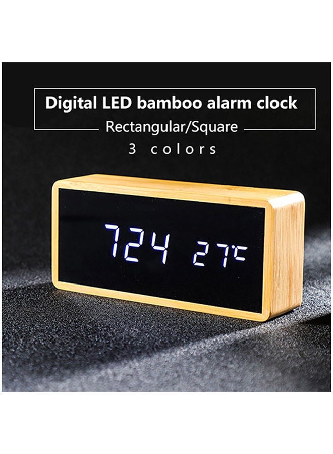 نيبمينينت ساعة منبه رقمية بإضاءة LED من الخيزران أبيض 300غم - Image 2