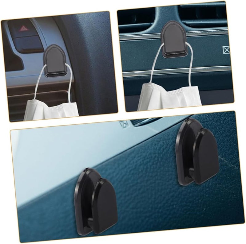 Gatuida 2 Sets Black Car Hooks Key Hanger 3X2X1CM Automotive Interior Accessory - Image 4