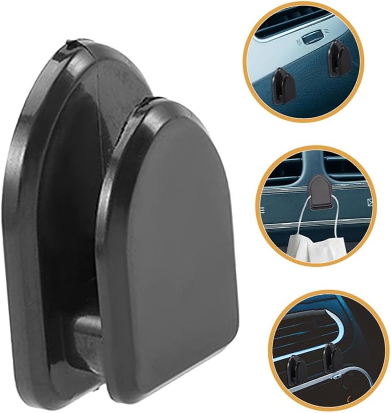 Gatuida 2 Sets Black Car Hooks Key Hanger 3X2X1CM Automotive Interior Accessory - Image 5