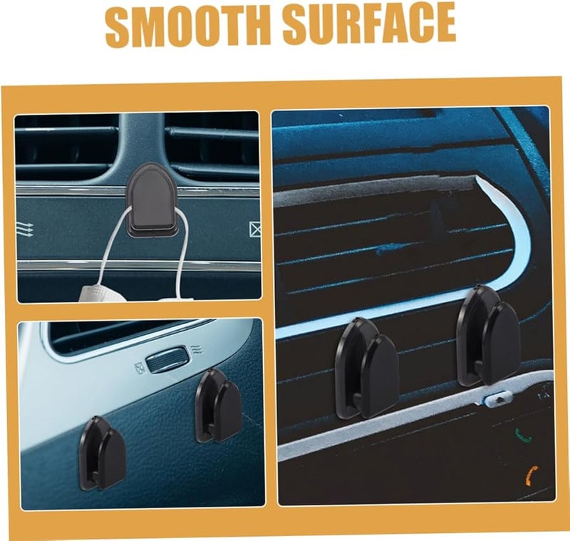 Gatuida 2 Sets Black Car Hooks Key Hanger 3X2X1CM Automotive Interior Accessory - Image 3