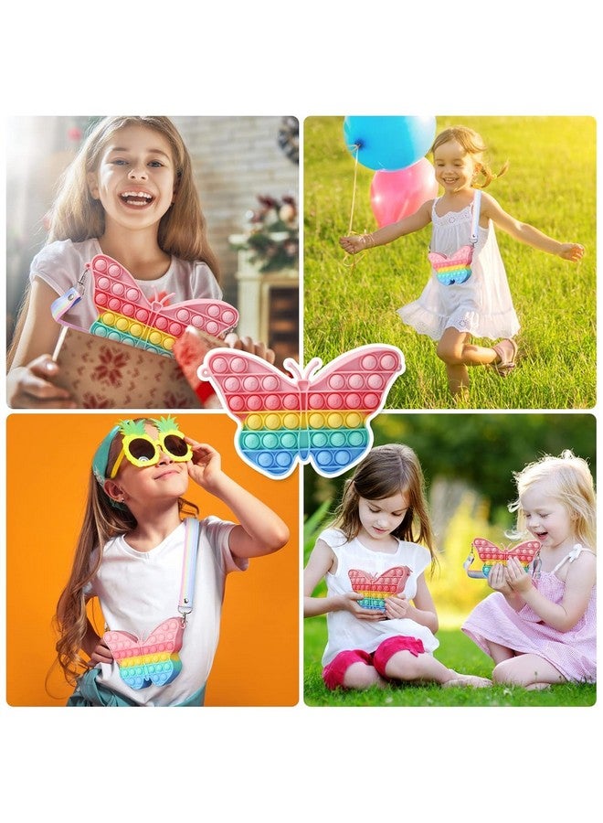 Napp Mall Crossbody Popit Bag for Kids, Pop It Bag for Girls, Pop It Fidget Toy Shoulder Bag, Fidget Purse for Kids Stress Relief Toys, Multicolor (Butterfly) - Image 5
