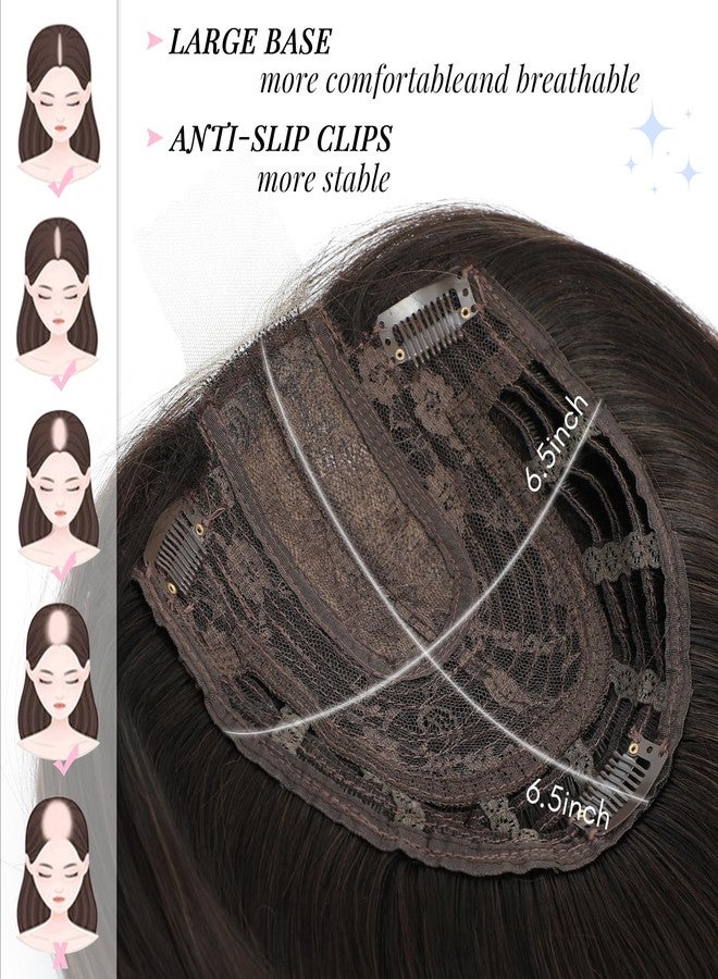 Molefi Hair Topper,18 Inch Long Layered Toppers for Women with Thinning Hair,Add Volume Synthetic Wiglets Pieces For Women 6.5"×6.5" Large Base for Daily Use(Soft brown) - Image 4