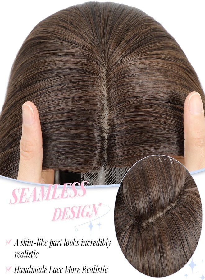 Molefi Hair Topper,18 Inch Long Layered Toppers for Women with Thinning Hair,Add Volume Synthetic Wiglets Pieces For Women 6.5"×6.5" Large Base for Daily Use(Soft brown) - Image 3