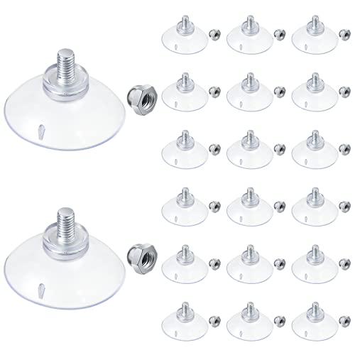 Quzzil 10 Pcs Suction Cups for Glass Window Screw Suction Pads 1.73"/44mm PVC Clear Sucker Pads with Cap Nut M6 Thread for Home Organization Bathroom Window Wall - Image 1