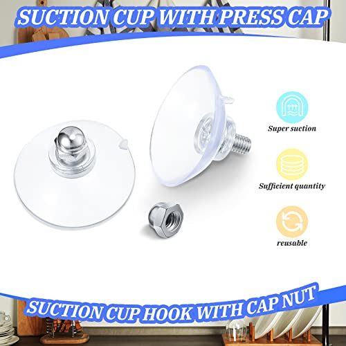 Quzzil 10 Pcs Suction Cups for Glass Window Screw Suction Pads 1.73"/44mm PVC Clear Sucker Pads with Cap Nut M6 Thread for Home Organization Bathroom Window Wall - Image 4