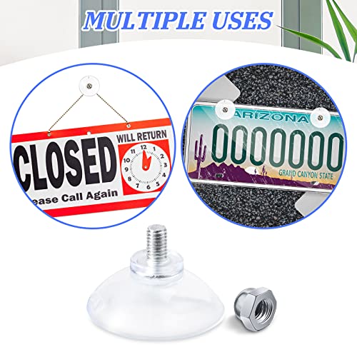 Quzzil 10 Pcs Suction Cups for Glass Window Screw Suction Pads 1.73"/44mm PVC Clear Sucker Pads with Cap Nut M6 Thread for Home Organization Bathroom Window Wall - Image 3