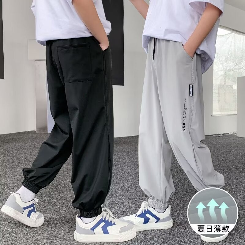Boys' Pants Thin Ice Silk Quick-Drying Pants Children'S Anti-Mosquito Pants Big Children'S Casual Sports Trendy Trousers - Image 2