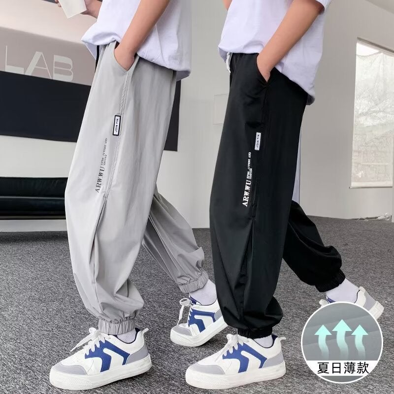 Boys' Pants Thin Ice Silk Quick-Drying Pants Children'S Anti-Mosquito Pants Big Children'S Casual Sports Trendy Trousers - Image 3