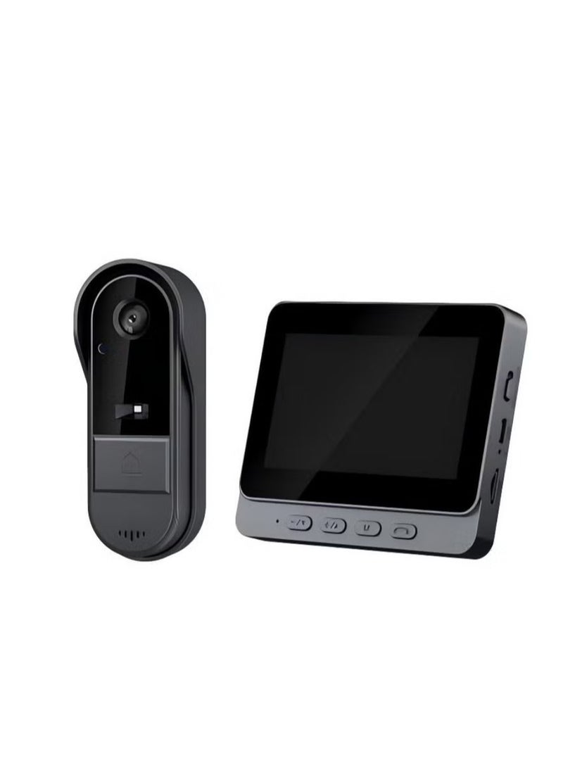 BlueFire Smart Video Doorbell with 4.3” Indoor Display & 800W HD Camera, 170° Wide Angle, Night Vision, 2-Way Intercom Talk, Motion & Vibration Detection Alert, Privacy-Safe Recording, IP65 Waterproof, Type-C Charging, Wireless Installation, Long Battery Life with 1000Ah Rechargeable Battery, TF Card Storage, Easy Setup for Families, Elderly & Kids, Secure Home Door Security Camera System with Real-Time Monitoring & Clear Audio - Image 1