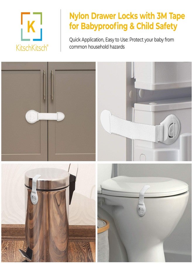 KitschKitsch Baby Safety Plastic Drawer Locks (8 Piece Grey) - Image 4