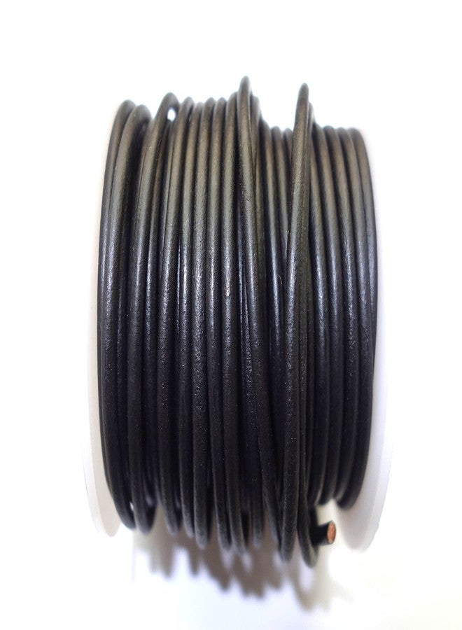 Cords Craft® Round Leather Cord for Round Bracelet, Necklaces Plain Genuine Leather Cord 3.0MM A1 Black - Image 3