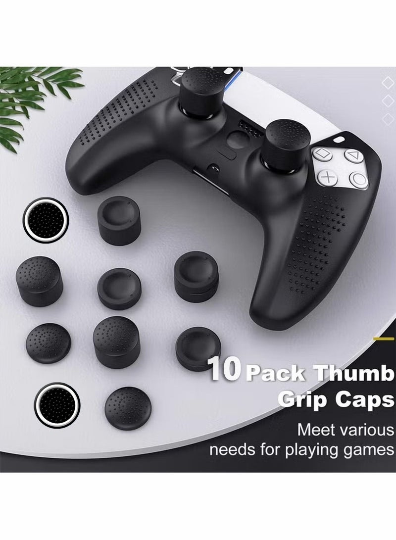 HablTech PS5 Controller Cover Skin Case + 10 Thumb Grips Set Compatible with Sony Playstation 5 - Protective Soft Silicone Gel & Anti-Slip Stick Caps Accessories for Video Games Gamepad - Image 3