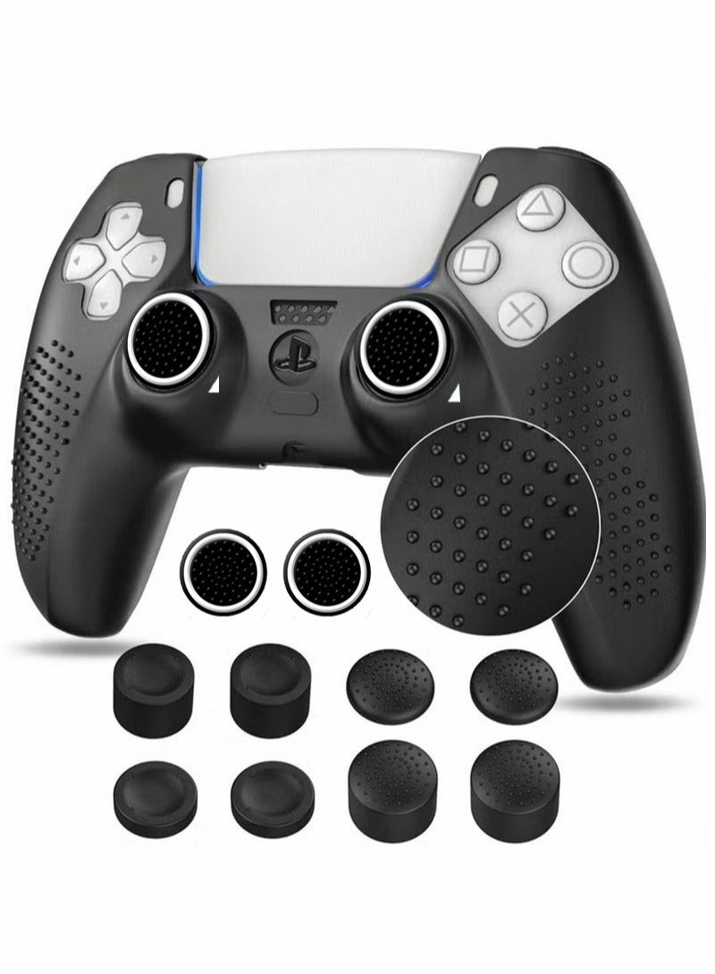 HablTech PS5 Controller Cover Skin Case + 10 Thumb Grips Set Compatible with Sony Playstation 5 - Protective Soft Silicone Gel & Anti-Slip Stick Caps Accessories for Video Games Gamepad - Image 1