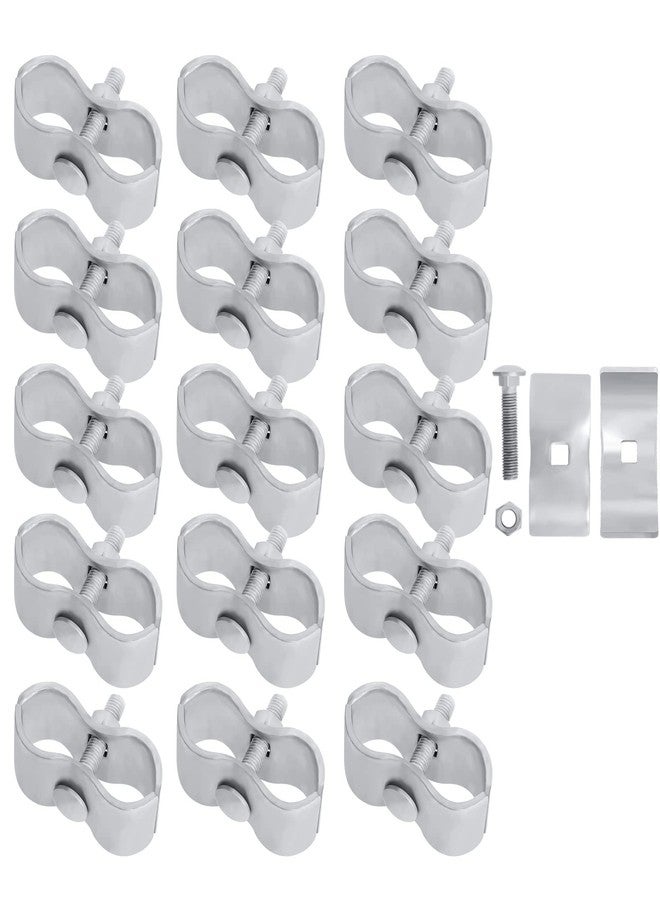 Hoqqf 16 Sets Dog Kennel Panel Clamps Chain Link Fence Clamps 1-3/8’’ Fence Parts Temporary Dog Kennel Clamps Galvanized Fence Ties for 32mm Pipe Panel Frames - Image 1