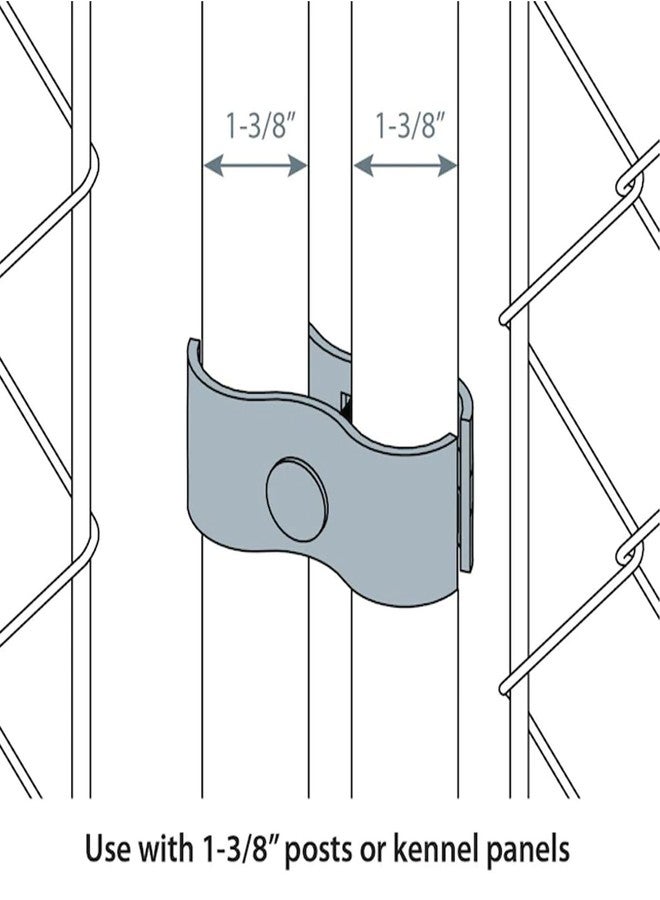 Hoqqf 16 Sets Dog Kennel Panel Clamps Chain Link Fence Clamps 1-3/8’’ Fence Parts Temporary Dog Kennel Clamps Galvanized Fence Ties for 32mm Pipe Panel Frames - Image 2