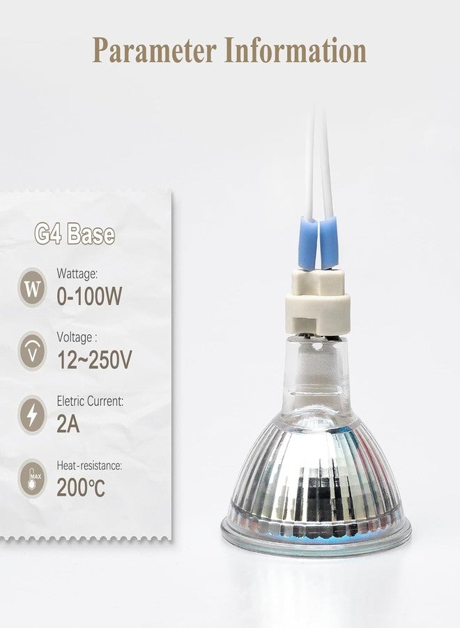 SAWSHIELD Heavy Quality Ceramic G4/GU5.3 Bi-Pin Socket Wire Connectors for MR16/MR11 Bulbs, White (pack of 3) - Image 2