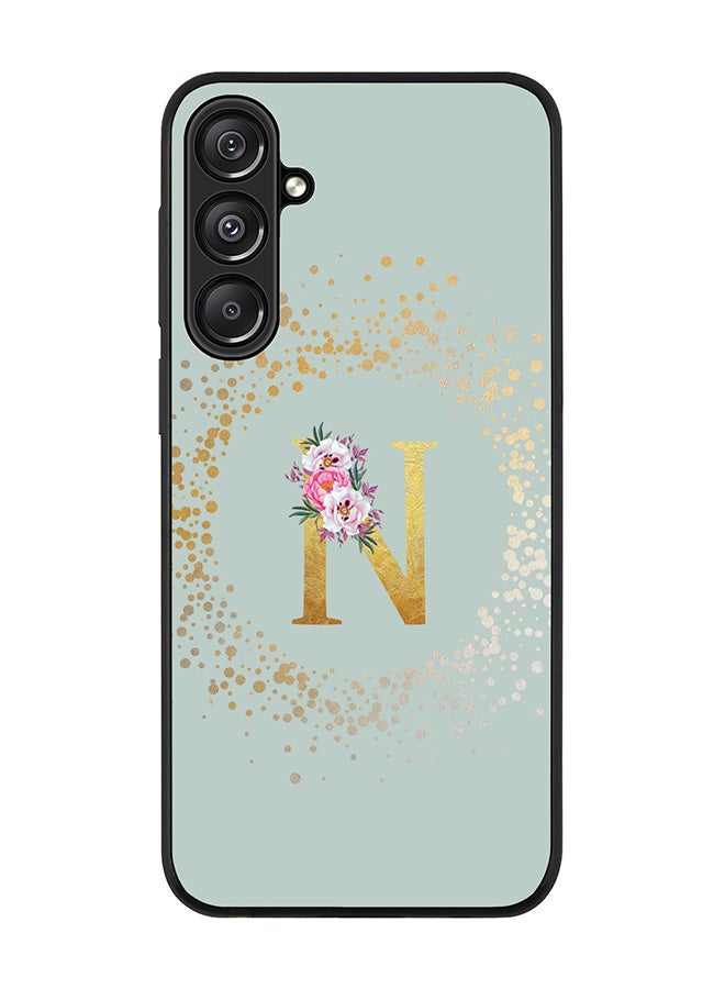 Stylizedd For Samsung Galaxy A16 / A16 5G Case,Slim fit Camera Protection, Shockproof Thin Phone cover - Custom Monogram Floral - N (Light Grey ) - Image 1
